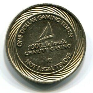 1000 Islands Charity Casino Ontario Canada $1 Gaming Token (b533-15)